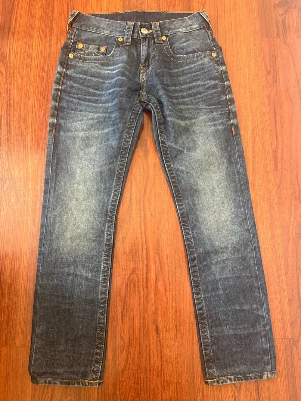 True Religion Men’s Dark Blue Slim Straight Jeans